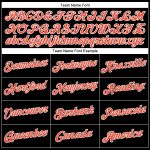 Custom Personalized Basketball Jersey - Black White Pinstripe with Orange-White Team Name and Number Personalized Black White