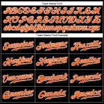 Personalized Black and White Pinstripe Baseball Jersey with Orange Accents Personalized Black White Pinstripe Orange-White