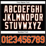 Personalized Black and White Pinstripe Baseball Jersey with Orange Accents Personalized Black White Pinstripe Orange-White