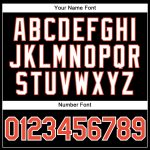 Personalized Basketball Jersey - Black White Pinstripe with Orange and White Details Personalized Black White Pinstripe Orange-White