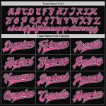 Personalized Bomber Jacket Black White Pinstripe Pink Full-Snap Varsity Letterman Personalized Black White Pinstripe Pink