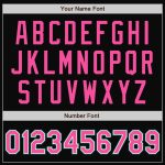 Customizable Bomber Jacket with Team Name and Number in Black White Pinstripe Pink and Kelly Green - Full-Snap Varsity Letterman Style