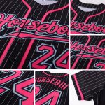 Custom Name and Number Black White Pinstripe Softball Jersey Personalized in Pink Light Blue Personalized Black White Pinstripe