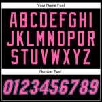 Personalized Black White Pinstripe Baseball Jersey for Kids - Pink Light Blue 3 Personalized Black White Pinstripe Pink-Light