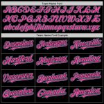 Personalized Black White Pinstripe Baseball Jersey in Pink and Light Blue - Custom Number 5 Personalized Black White Pinstripe