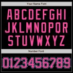 Personalized Black White Pinstripe Baseball Jersey in Pink and Light Blue - Custom Number 5 Personalized Black White Pinstripe