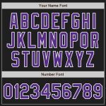 Custom Purple Pinstripe Baseball Jersey in Black and White Personalized Black White Pinstripe Purple Baseball Jersey