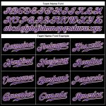 Personalized Black and White Pinstripe Baseball Jersey with Purple-White Accents Personalized Black White Pinstripe Purple-White