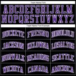 Custom Black and White Pinstripe Basketball Jersey with Purple and White Design 2 Personalized Black White Pinstripe Purple-White