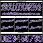 Personalized Black White Pinstripe Basketball Shorts with Purple Accents Personalized Black White Pinstripe Purple-White