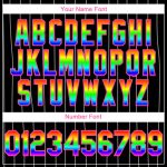 Personalized 3D Baseball Jersey Rainbow-Pink Black White Pinstripe Design Personalized Black White Pinstripe Rainbow-Pink