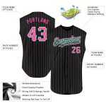 Custom Name Number Personalized Black White Pinstripe Red Baseball Jersey Sleeveless Authentic Team Apparel Personalized