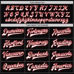 Custom Black White Pinstripe Red Varsity Letterman Bomber Jacket - Full-Snap Style Personalized Black White Pinstripe Red