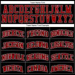 Custom Black and White Pinstripe Basketball Jersey with Red and White Accents Personalized Black White Pinstripe Red-White