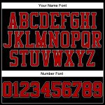 Custom Black and White Pinstripe Basketball Jersey with Red and White Accents Personalized Black White Pinstripe Red-White