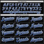 Personalized Black and White Pinstripe Varsity Letterman Jacket - Royal Full-Snap Bomber Personalized Black White Pinstripe