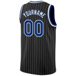 Personalized Black White Pinstripe Basketball Jersey - Royal White 2 Personalized Black White Pinstripe Royal-White Basketball