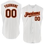 Custom Name Number Personalized Black White Pinstripe Sleeveless Baseball Jersey - Authentic Team Apparel Personalized Black