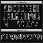 Custom Name and Number Black White Pinstripe Varsity Letterman Bomber Jacket Full-Snap Personalized Black White Pinstripe
