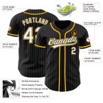 Custom Name and Number Personalized Black and White Pinstripe Authentic Baseball Jersey - Team Jersey Personalized Black