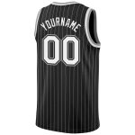 Personalized Black White Pinstripe Basketball Jersey - Gray Custom Team Gear Personalized Black White Pinstripe White-Gray