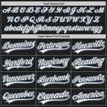 Custom Team Name Number Personalized Baseball Jersey Black White Pinstripe Light Blue Authentic Design Personalized Black