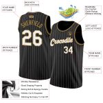 Custom Black White Pinstripe Basketball Jersey with Personalized Name and Number - Authentic Team Gear Personalized Black