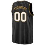 Custom Black White Pinstripe Basketball Jersey with Personalized Name and Number - Authentic Team Gear Personalized Black