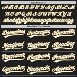 Personalized Black and White Pinstripe Baseball Jersey with Old Gold Accents Personalized Black White Pinstripe White-Old