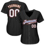 Customizable Black and White Pinstripe Baseball Jersey - Personalized Team Name and Number - Authentic Style Personalized