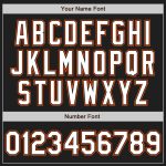 Personalized Black and White Pinstripe Baseball Jersey - Custom White-Orange Design, Size 2 Personalized Black White Pinstripe