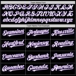 Personalized Black White Purple Baseball Jersey - Arm Shapes Design, 3 Color Options Personalized Black White-Purple 3 Colors