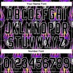 Personalized 3D Bowling Ball Hotrod Flame Performance Polo Shirt in Black and Purple Personalized Black White-Purple 3D Bowling