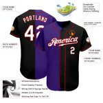 Personalized Black Purple Fashion Baseball Jersey - Authentic Split Design Personalized Black White-Purple Authentic Split