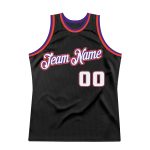 Personalized Authentic Basketball Jersey in Black, White, and Purple - Throwback Style Personalized Black White-Purple Authentic