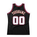 Personalized Authentic Basketball Jersey in Black, White, and Purple - Throwback Style Personalized Black White-Purple Authentic