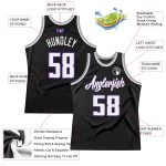 Customizable Basketball Jersey with Team Name & Number - Black White-Purple Authentic Throwback Personalized Black White-Purple
