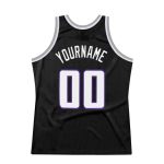 Customizable Basketball Jersey with Team Name & Number - Black White-Purple Authentic Throwback Personalized Black White-Purple
