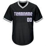 Custom Name Number Personalized Baseball Jersey Black White Purple Throwback Rib-Knit Shirt Authentic Team Apparel Personalized