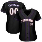 Personalized Black and Purple Baseball Jersey for Men and Women Personalized Black White-Purple Baseball Jersey 2