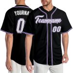 Personalized Black and Purple Baseball Jersey for Men - Custom Team Sports Apparel Personalized Black White-Purple Baseball