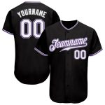 Personalized Black Purple Baseball Jersey for Men Women Kids Size 4 Personalized Black White-Purple Baseball Jersey 4