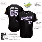 Personalized Black Purple Baseball Jersey for Men Women Kids Size 4 Personalized Black White-Purple Baseball Jersey 4