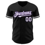 Customizable Black White Purple Baseball Jersey for Men and Women Personalized Black White-Purple Baseball Jersey 5