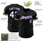 Customizable Black White Purple Baseball Jersey for Men and Women Personalized Black White-Purple Baseball Jersey 5