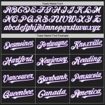 Customizable Black White Purple Baseball Jersey for Men and Women Personalized Black White-Purple Baseball Jersey 5