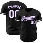 Customizable Black White Purple Baseball Jersey for Men and Women Personalized Black White-Purple Baseball Jersey 5