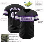 Customizable Black and White Purple Baseball Jersey for Kids - Size 6 Personalized Black White-Purple Baseball Jersey 6