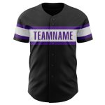 Customizable Black and White Purple Baseball Jersey for Kids - Size 6 Personalized Black White-Purple Baseball Jersey 6