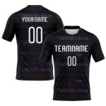 Custom Name Number Volleyball Jersey Personalized Black White Purple Lines Team Uniform Personalized Black White-Purple Bright